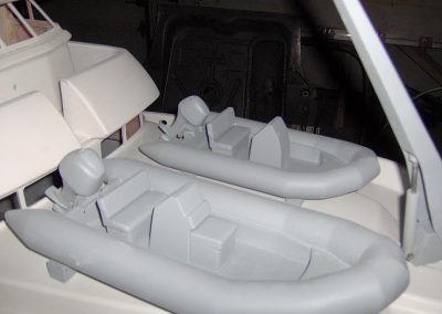 A close look at the scale zodiacs on board the Crosswinds II.