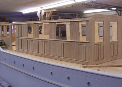 A detailed view of the Olympus cabin under construction.