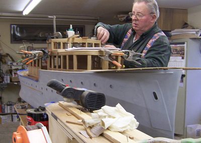 Fred at work on the Olympus model.
