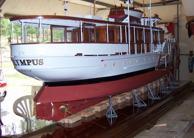 A rear view of the nearly finished Olympus.
