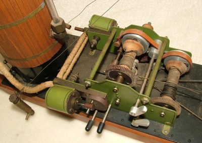 A close-up look at the steam engine with boiler.