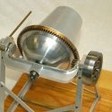 This miniature belt-driven cement mixer was designed and built by Rudy Kouhoupt.