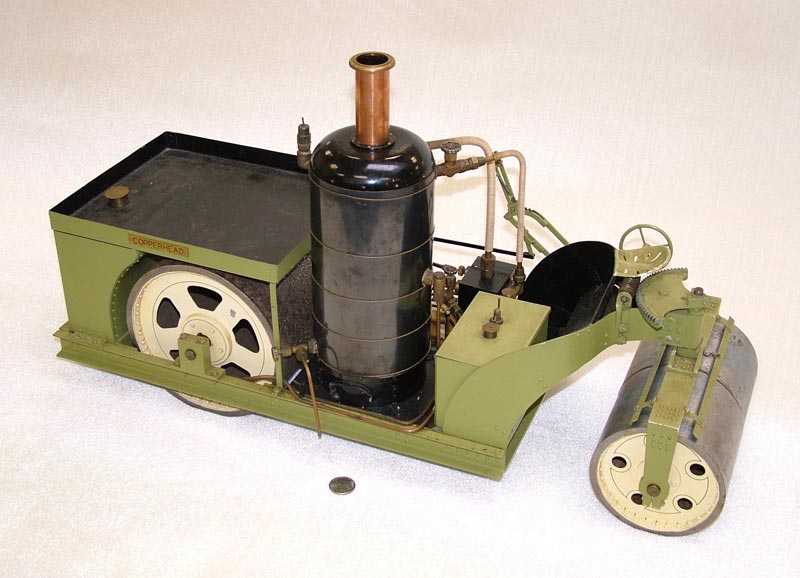 “Copperhead” Steam Roller Rudy built this miniature steam roller, the Copperhead.