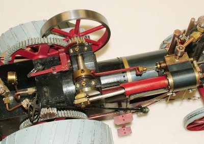 A close look at the Peerless traction engine.