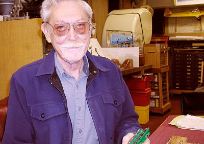 Lou in his shop.
