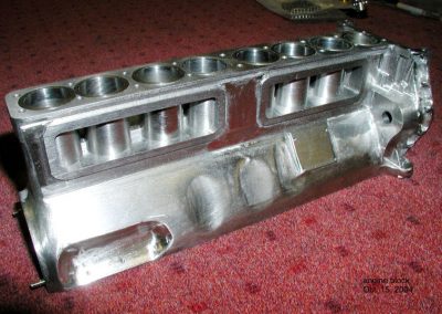 Progress on the Duesenberg engine block.