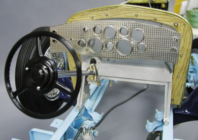 The Duesenberg dash under construction.