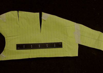 A paper pattern for the front fenders.