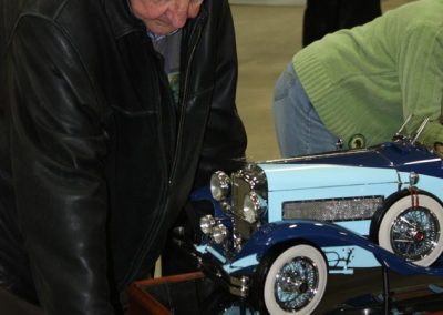 Bill Huxold inspecting the scale Duesenberg.