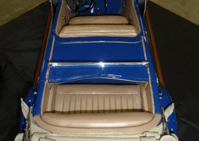 An overhead view of the finished Duesenberg interior.