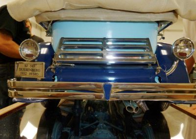 A look at the rear end of the finished Duesenberg.