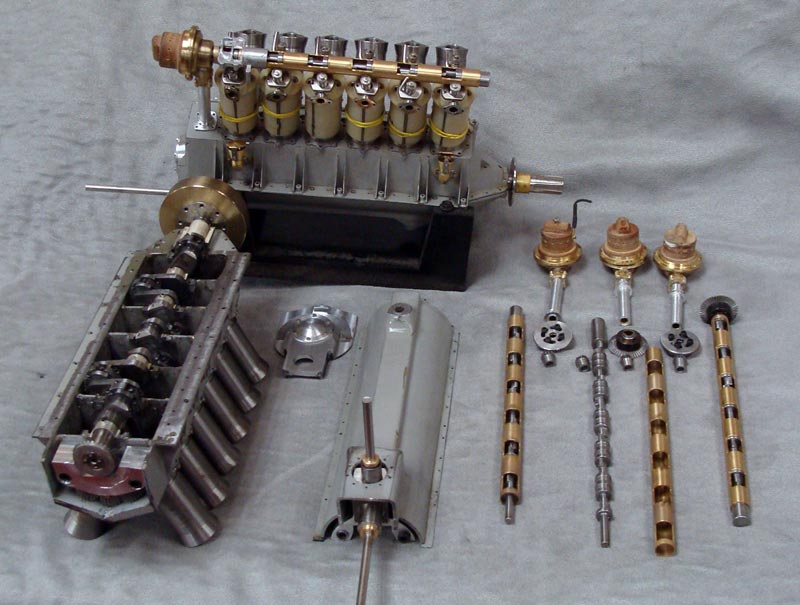 Liberty V-12 Construction Two Liberty V-12 engines under construction.