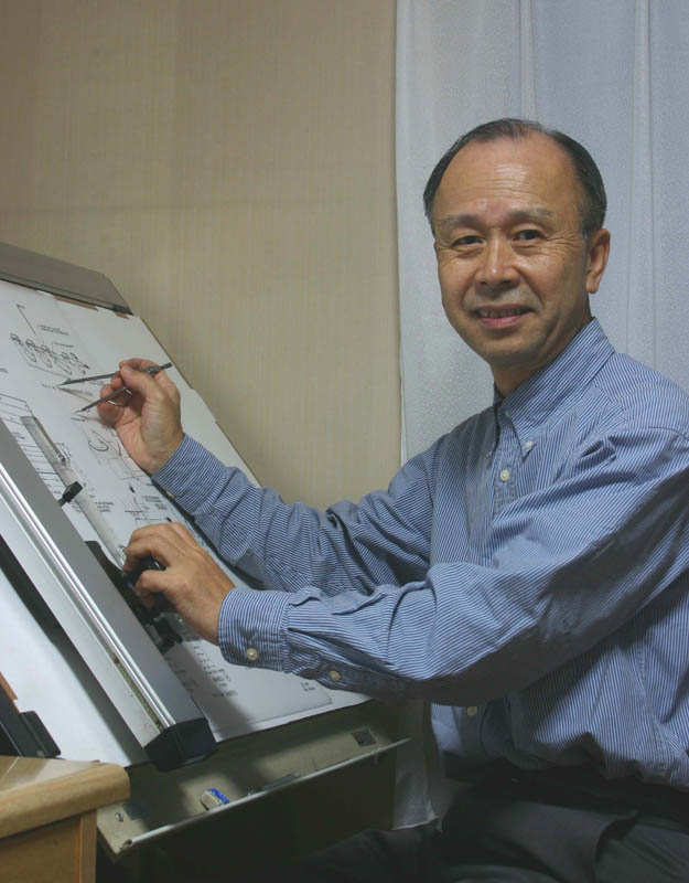 Kozo Hiraoka at the Drawing Board Kozo Hiraoka at the drawing board.