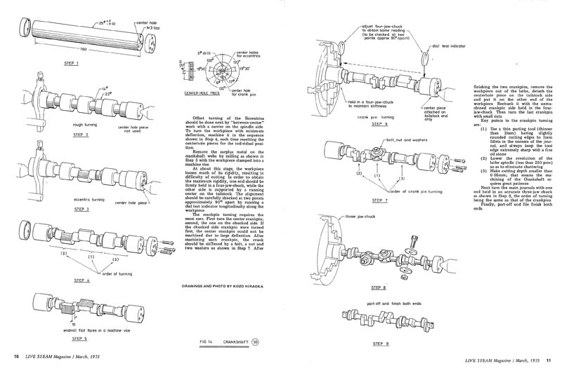Crankshaft Machining Instructions Plans from Kozo's book, Building the Shay.
