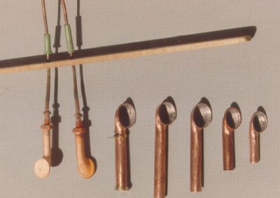 Phil's custom-made copper ventilation funnels.