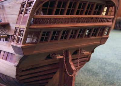 Chris’ planked model of the 74-gun naval ship.