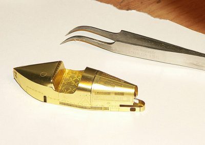 The assembled brass Bugatti body.