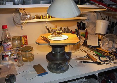 Progress on a small steam locomotive.