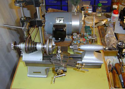 Machining on a jeweler's lathe.