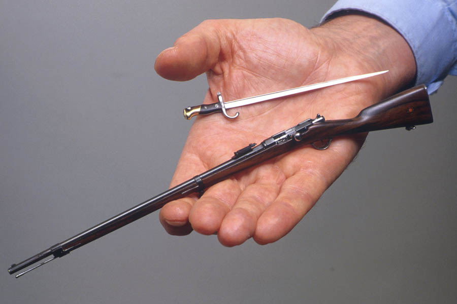 Miniature French Model 1874 Gras Rifle Michel's 1/4 scale miniature rifle—a model 1874 Fusil Gras.