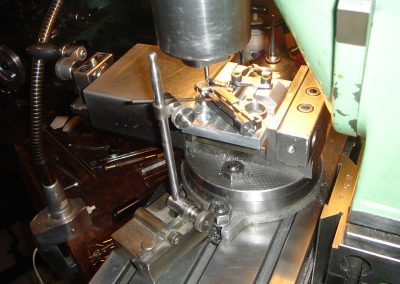 A machining operation on the Luger frame.