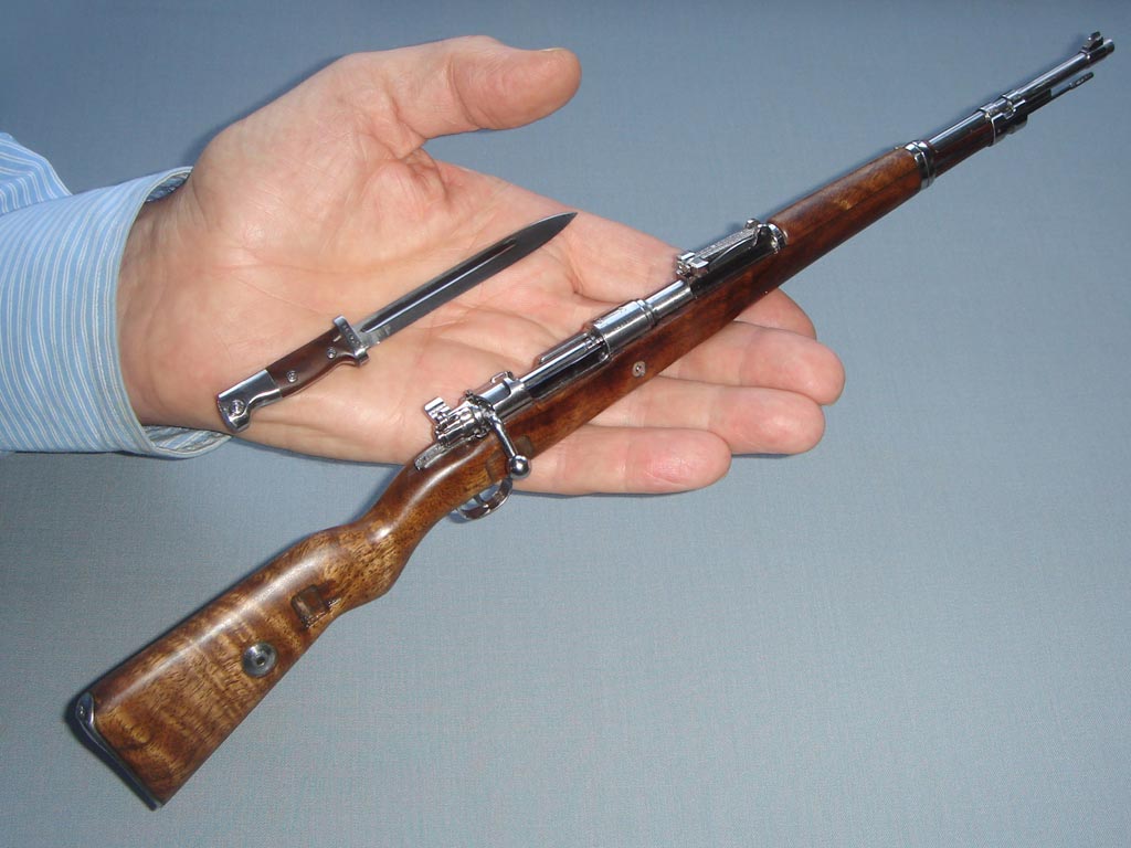 1/3 Scale Mauser 98K Carbine Michel's completed 1/3 scale Mauser rifle and bayonet.