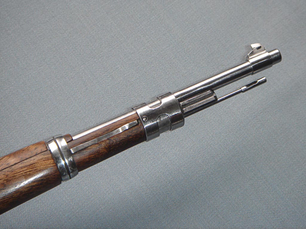 Mauser 98K Carbine A look at the front end of the miniature Mauser.