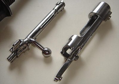 The miniature Mauser receiver and bolt assembly.