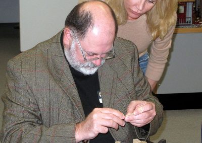 Bill making miniature dovetails.