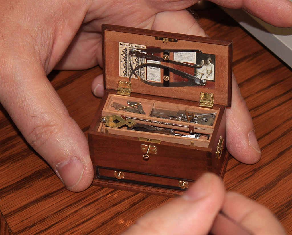 Machinist's Chest Bill brought this miniature machinist's chest to show museum visitors in person.