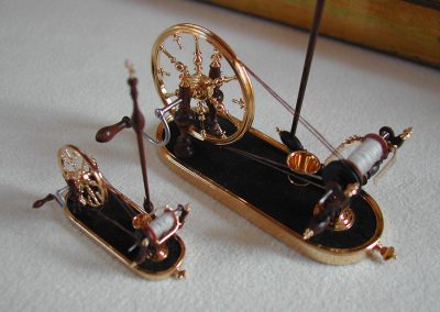Bill's scale model spinning wheels.
