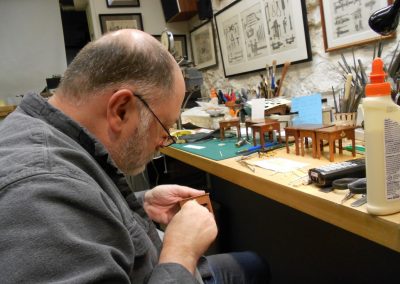 Bill finishing up the architect's table.