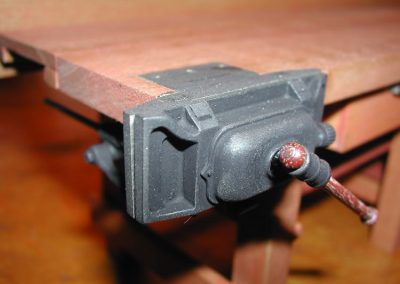 A miniature pattern maker's vise.