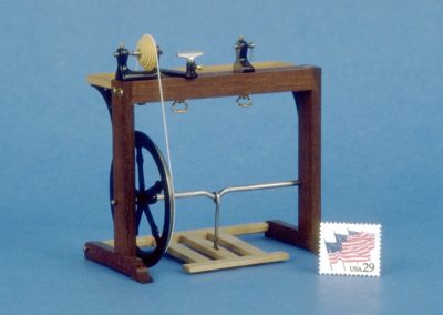 A miniature watchmaker's lathe.