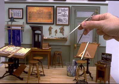 A miniature architect’s office circa 1900.