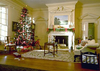 The drawing room inside Twin Manors.