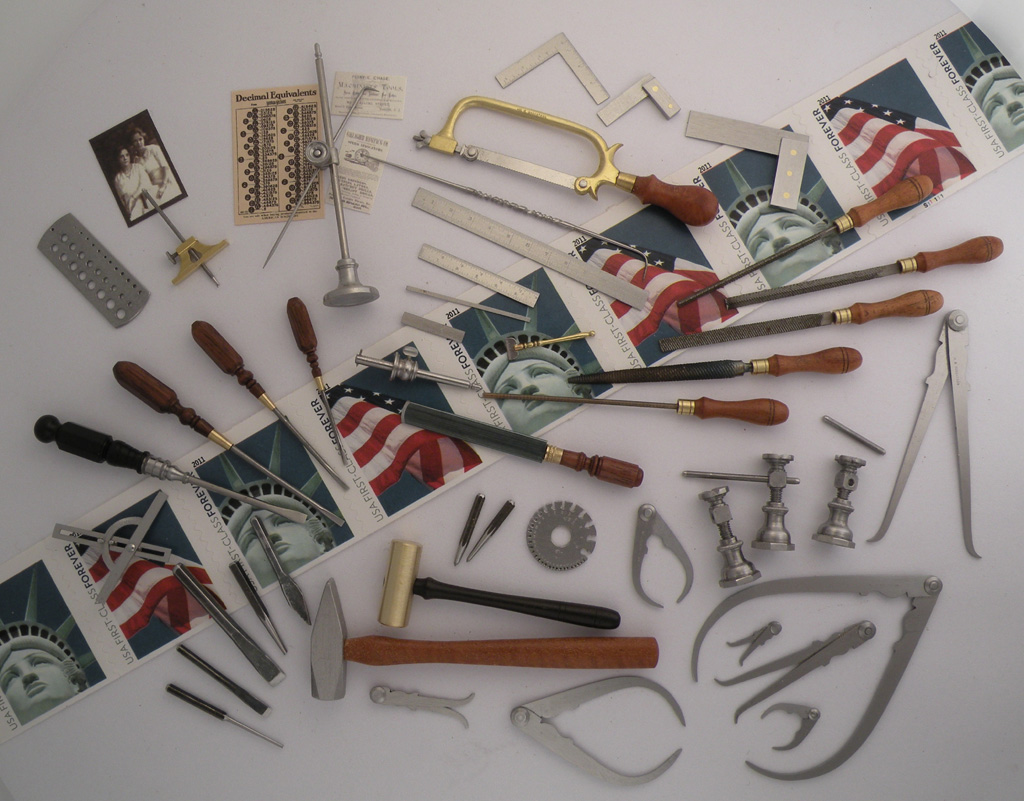Miniature Machinist’s Tools A variety of 1/8 scale miniature tools.