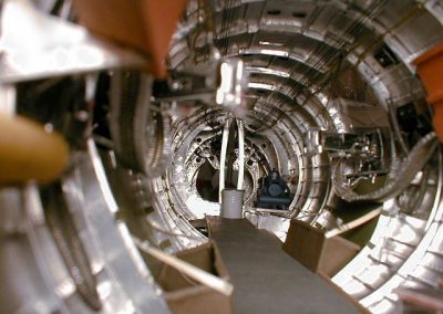 A peek inside the B-17 fuselage.