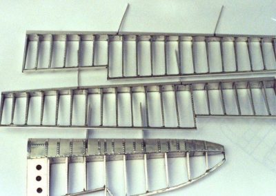 A look at the early construction of the wing structure.