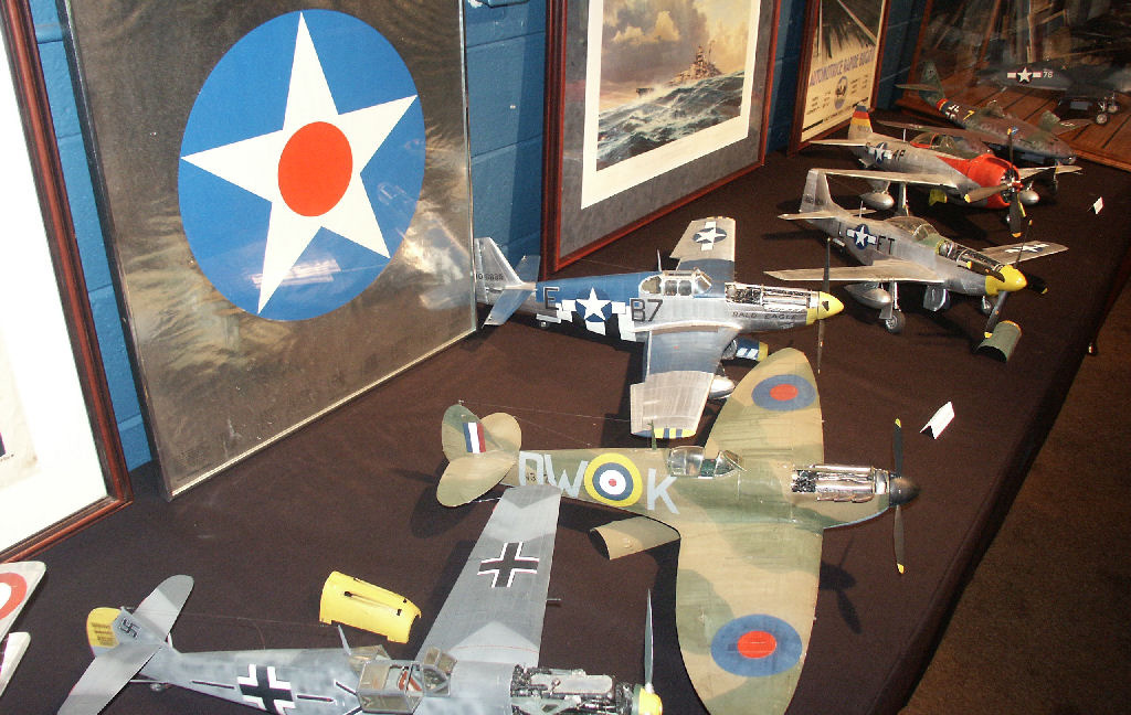 Collection of 1/15 Scale Aircraft A collection of Guillermo’s 1/15 scale aircraft models on display.