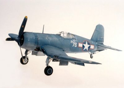 A full view of the F4U Corsair.