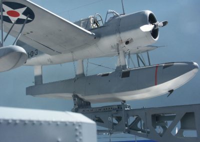 The finished, painted model is mounted on a catapult.