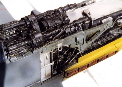 A close look at the engine.