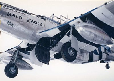 The underside of the P-51 Mustang.