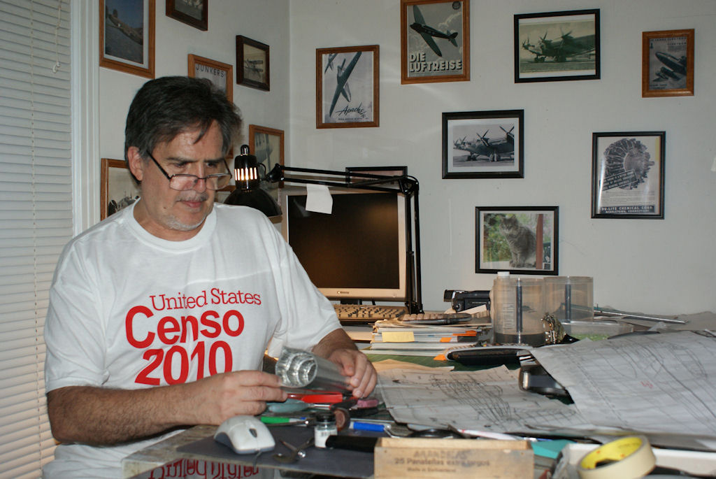 Guillermo at Work Guillermo at work in his model studio.