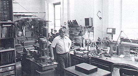David in His Old Shop David standing in his old shop.