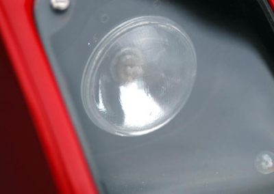 The glass headlights had to be molded.