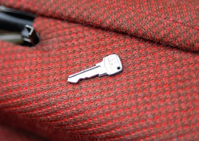The miniature ignition key.
