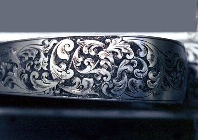 The trigger guard for the Perazzi shotgun.