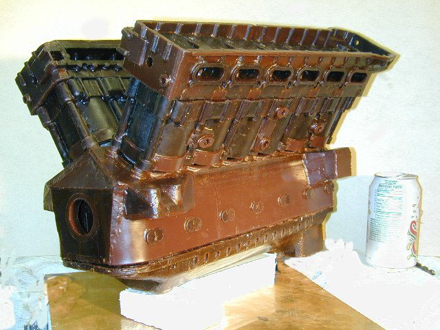 Merlin V-12 Mold The wax mold used to cast a metal block for Roger's scale Merlin engine.